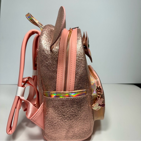 NWT. Loungefly Disney Minnie Mouse backpack. Metallic pink iridescent color - Picture 10 of 16